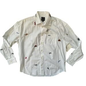 Gap x Dap Oxford Shirt Mens Medium White Embroidered Dapper Dan NWT
